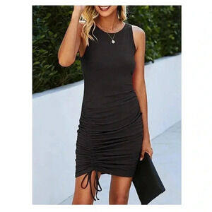 🆕Black Ruched Sleeveless Dress M🆕